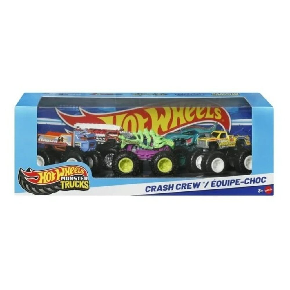 Hot Wheels Monster Trucks Crash Crew Set Of 5 1:64 Diecast Monster Trucks